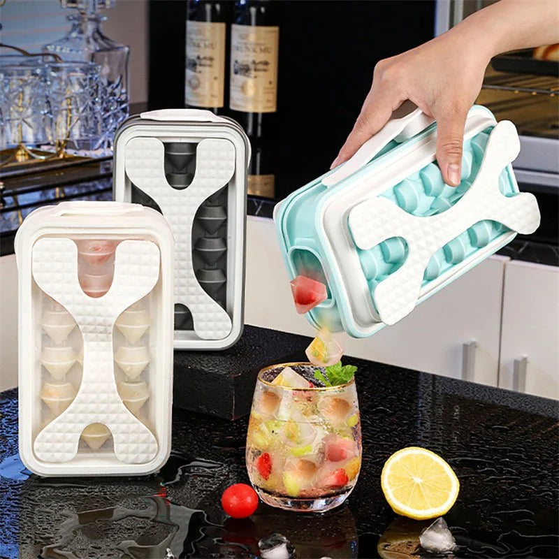 2in1 Portable Silicone Ice Ball Mold Ice Maker Water Bottle Ice Cube Mould Bottle Creative Ice Ball Diamond Curling Summer Kitchen Gadgets